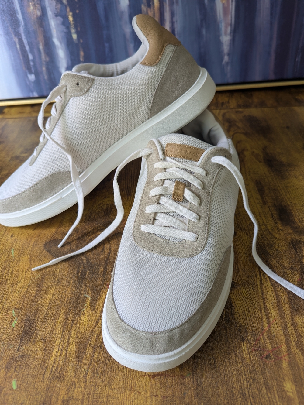 Cole Haan Grand Crosscourt Mens Size 13 M Beige White Sneakers C41943 Tennis